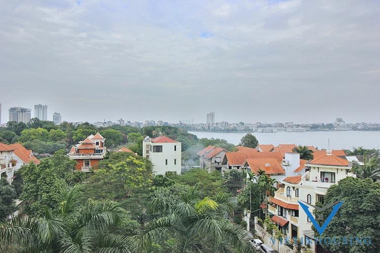A huge balcony 1 bedroom apartment for rent in Dang thai mai, Tay ho, Hanoi