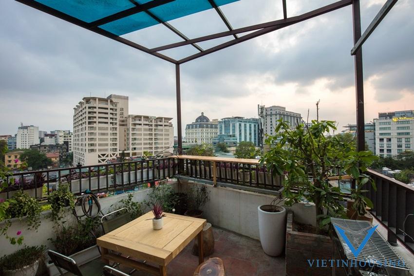 A charming Penthouse with nice private terrace for rent near Hanoi Opera House