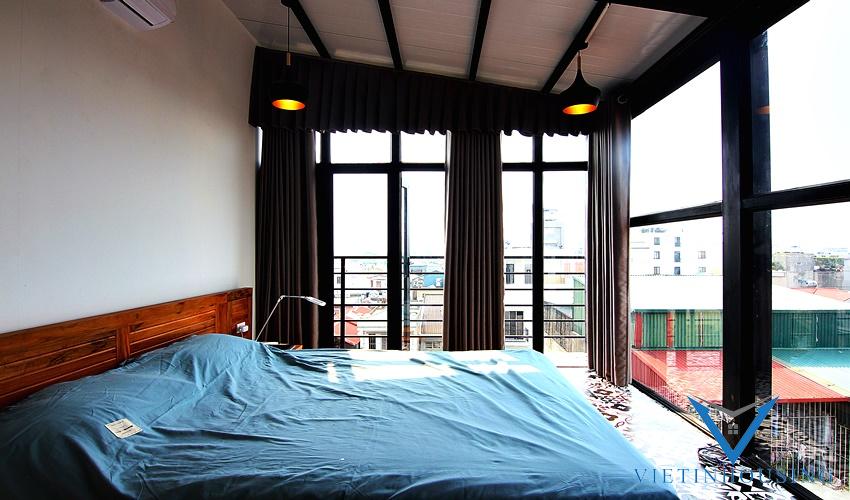 A unique top floor duplex four bedroom apartment for rent in Tay Ho
