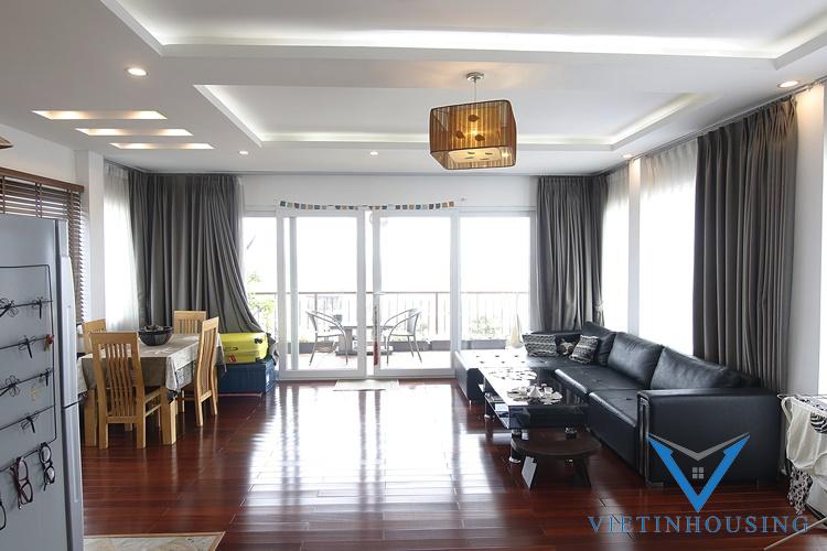 Lake view apartment with big balcony for rent in Truc Bach area, Ba Dinh District