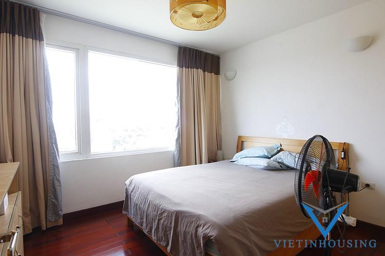 Lake view apartment with big balcony for rent in Truc Bach area, Ba Dinh District