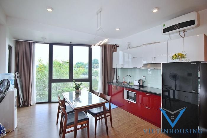 Lake view one bedroom apartment for rent in Vu Mien st