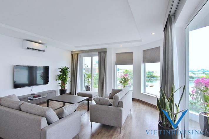 Lake view with nice deisgn apartment for rent in To Ngoc Van st