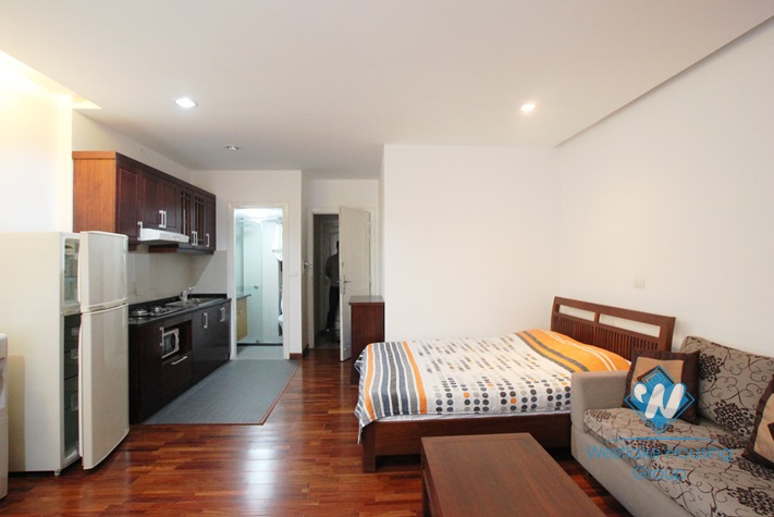 Cosy studio available for rent in Truc Bach area, Ba Dinh district, Hanoi.