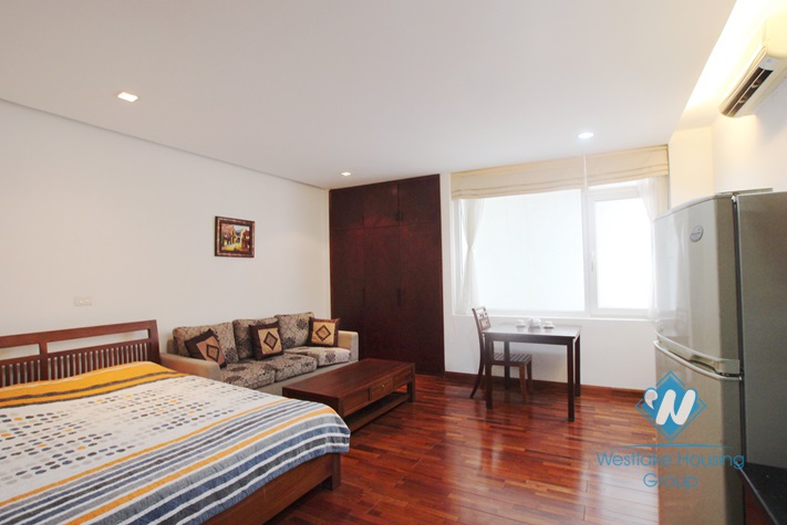 Cosy studio available for rent in Truc Bach area, Ba Dinh district, Hanoi.