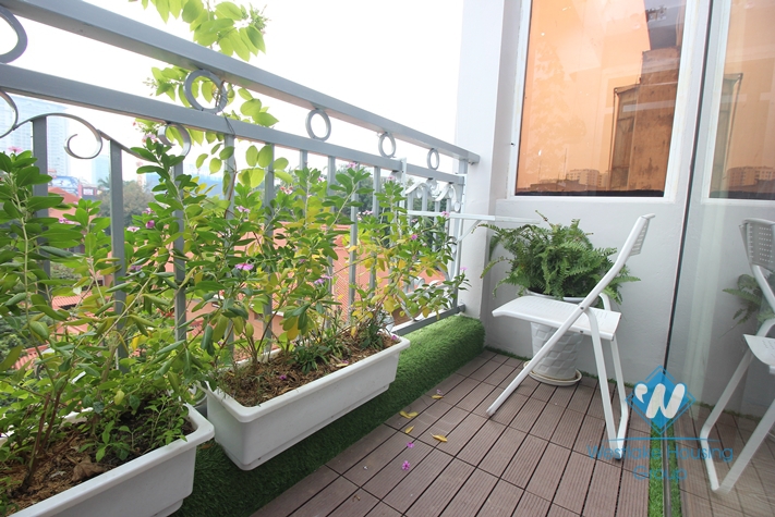 Apartment with beautiful balcony for rent in Ba Dinh, Hanoi