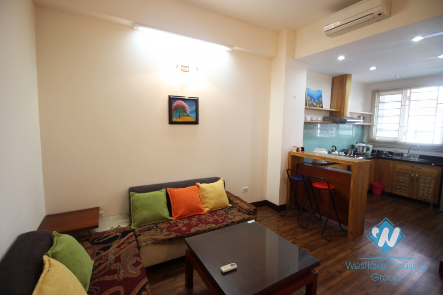 Comfortable one bedroom apartment for rent in Tran Phu street, Ba Dinh district, Ha Noi