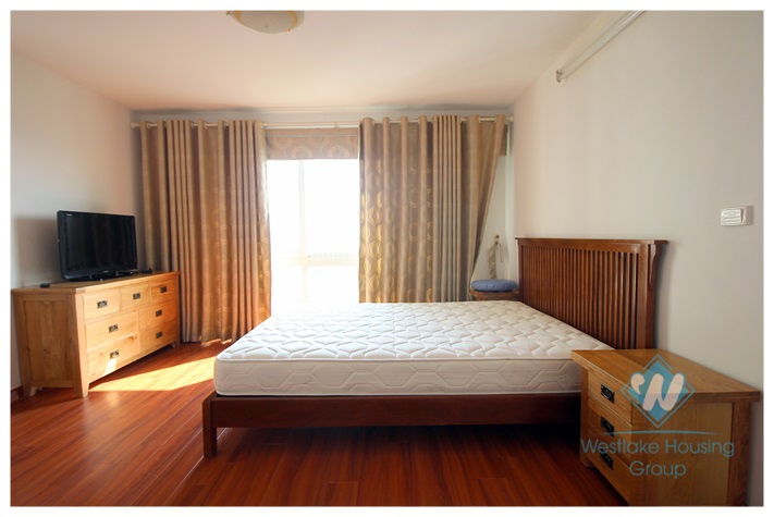 Apartment with 145sqm living space for rent in Ciputra, Tay Ho, Hanoi.