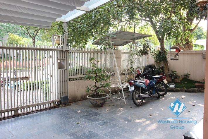 Beautiful house with large garden around for rent in Ciputra area, Tay Ho, Ha Noi