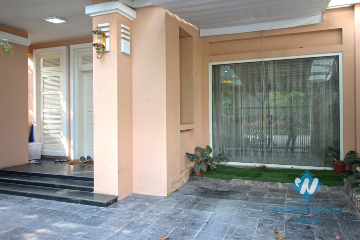 Beautiful house with large garden around for rent in Ciputra area, Tay Ho, Ha Noi