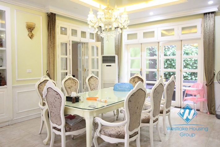 Beautiful house with large garden around for rent in Ciputra area, Tay Ho, Ha Noi