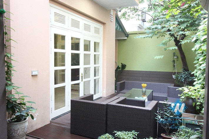 Beautiful house with large garden around for rent in Ciputra area, Tay Ho, Ha Noi