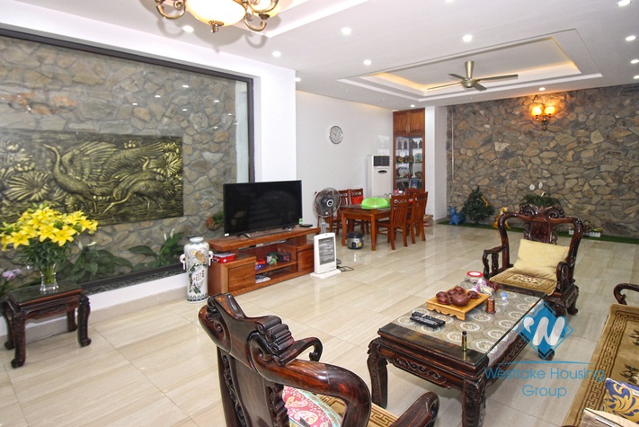 Good quality house with natural wooden furniture for rent in Ba Dinh