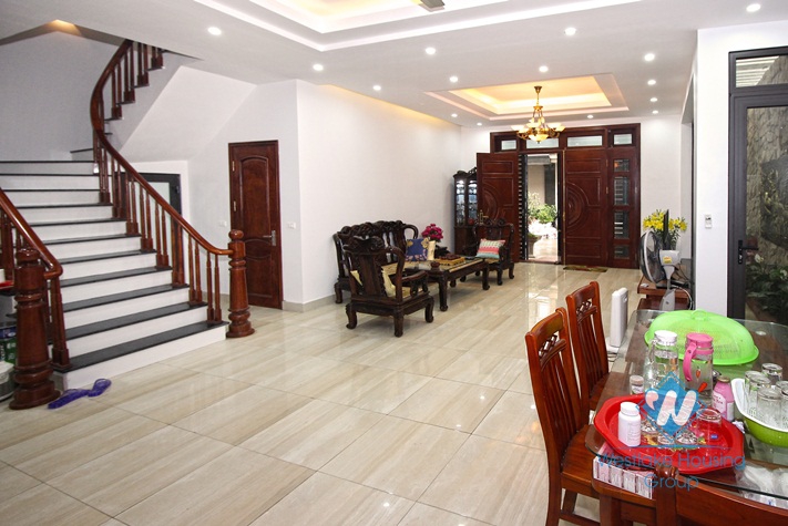 Good quality house with natural wooden furniture for rent in Ba Dinh
