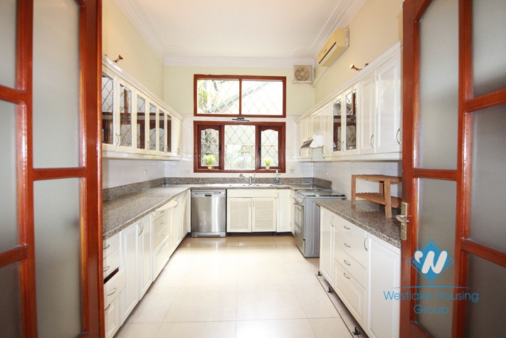 Charming house for rent in Tay Ho with garden yard and swimming pool, available now