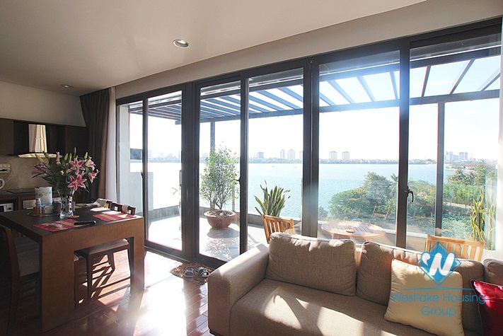 Penthouse apartment with 2 bedrooms, lake view for rent in Tay Ho