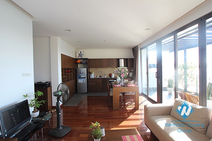 Penthouse apartment with 2 bedrooms, lake view for rent in Tay Ho