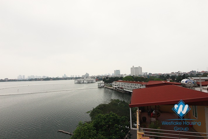 Balcony lakeview apartment for rent in Yen Phu Village, Tay Ho District