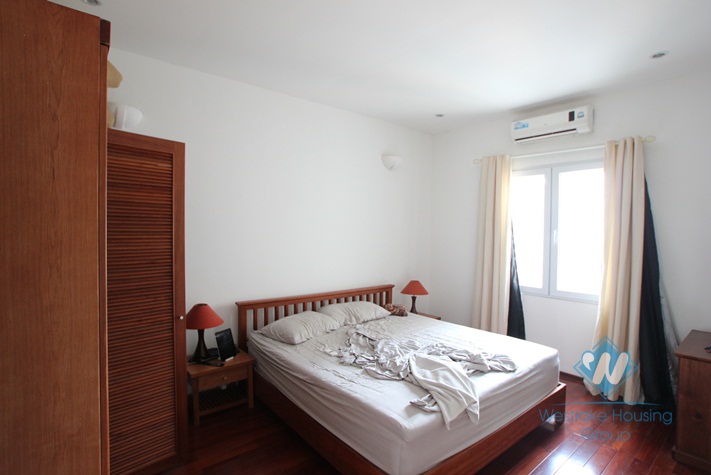 Spacious apartment with large balcony for rent in Truc Bach area, Ba Dinh ,Hanoi