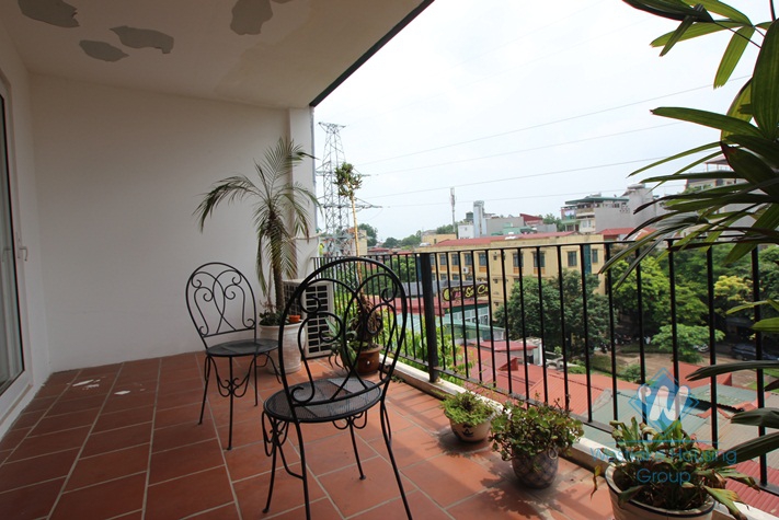 Spacious apartment with large balcony for rent in Truc Bach area, Ba Dinh ,Hanoi