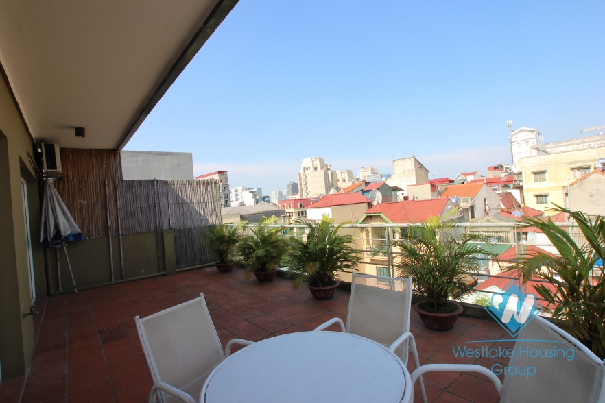 Bright 2 bedroom with spacious balcony for rent in Linh Lang street, Ba Dinh district, Hanoi