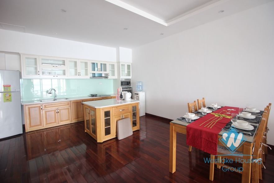 Nice 4 bedroom apartment with open view for rent on Xuan Dieu street, Tay Ho, Hanoi