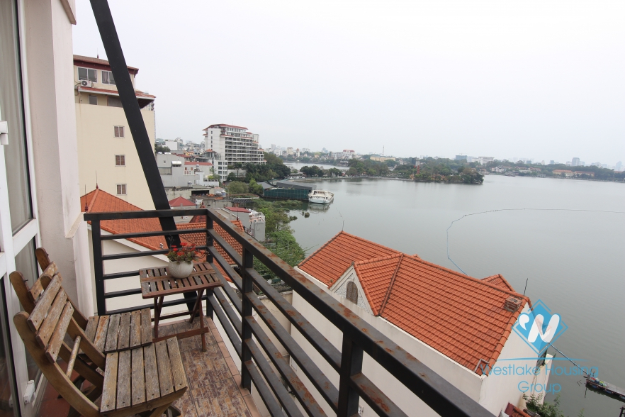 Lake view apartment with 2 bedrooms apartment for rent in Yen Phu area, Tay Ho