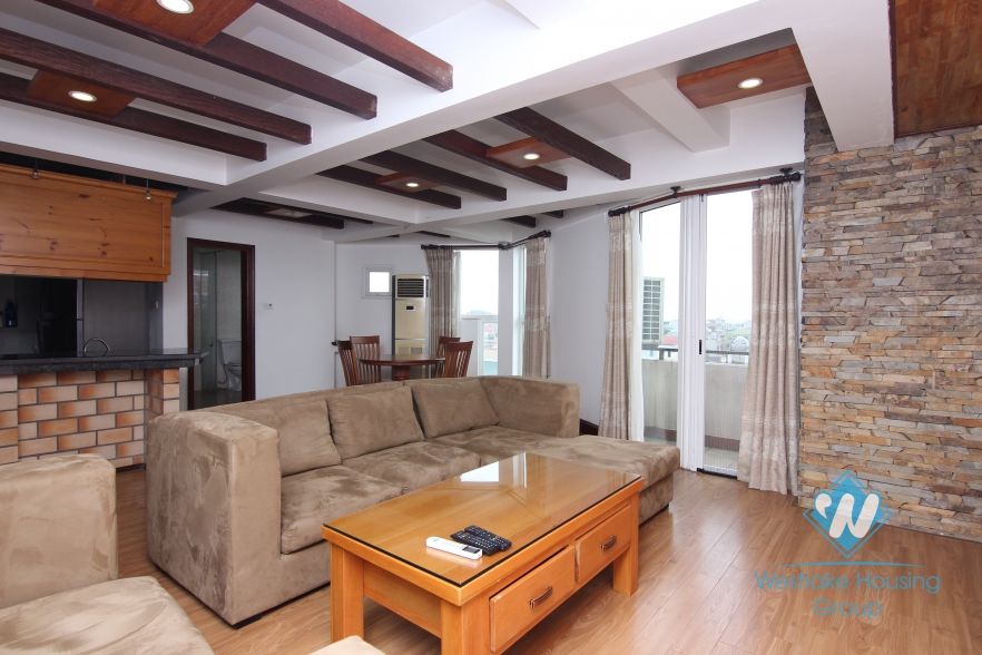 Lake view apartment with 2 bedrooms apartment for rent in Yen Phu area, Tay Ho