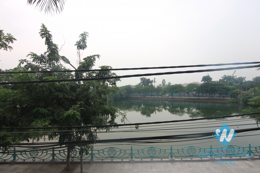 Tay Ho - Lake side apartment for rent with balcony and open living room