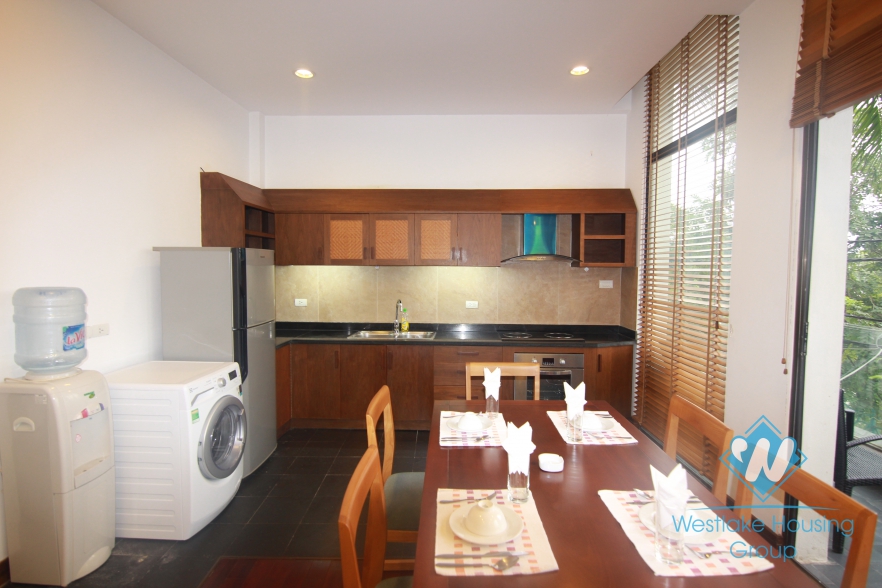 Tay Ho - Lake side apartment for rent with balcony and open living room