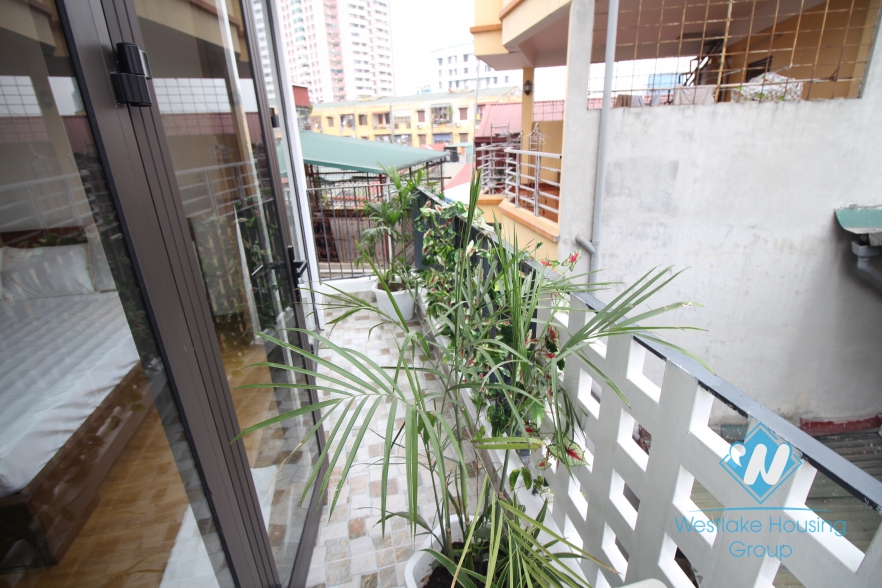 High floor studio with balcony for rent in Dong Da district, Ha Noi