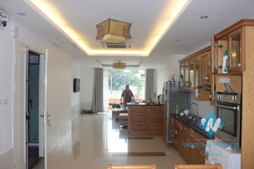 Beautiful apartment with nice garden for rent in Xuan Dieu Street, Tay Ho, Ha Noi 