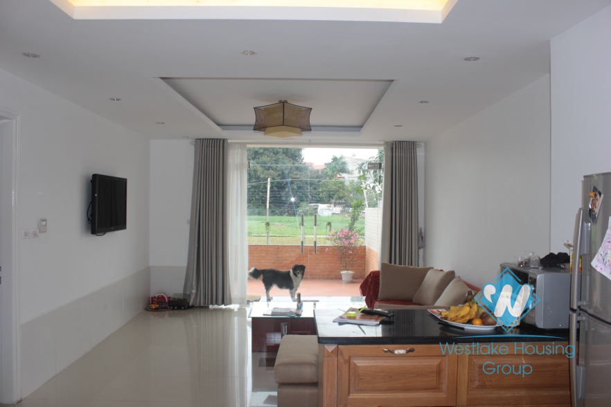 Beautiful apartment with nice garden for rent in Xuan Dieu Street, Tay Ho, Ha Noi 