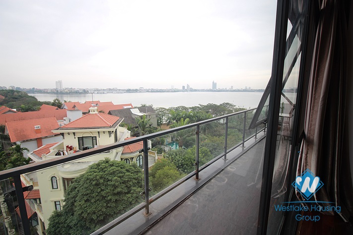 Lake view apartment with nice balcony for rent in Tay Ho area.