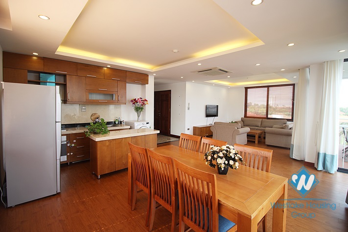 Splendid three bedroom apartment to rent in Tay Ho with balcony and views of Westlake