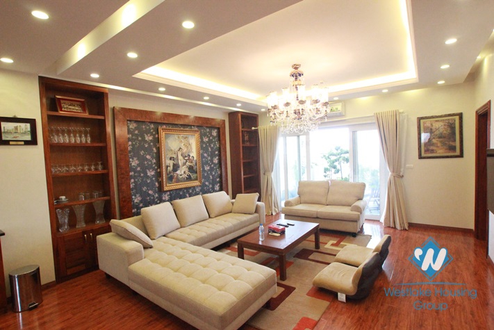 Modern apartment with large balcony for rent in Lac Long Quan Street, Tay Ho, Ha Noi