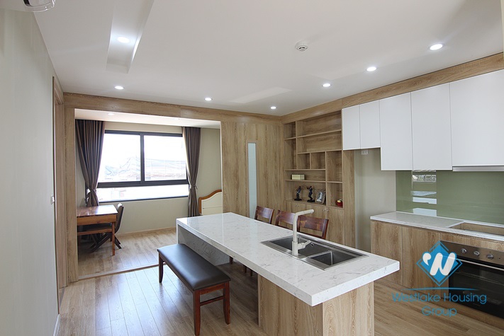 Big balcony apartment with lake view for rent in Tay Ho district 