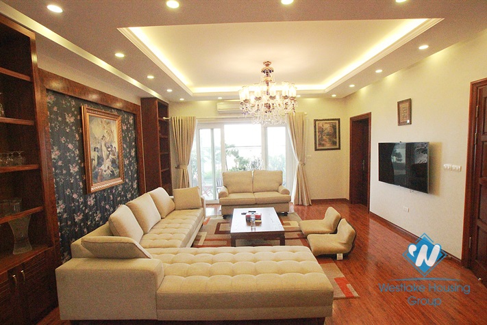 Modern apartment with large balcony for rent in Lac Long Quan Street, Tay Ho, Ha Noi