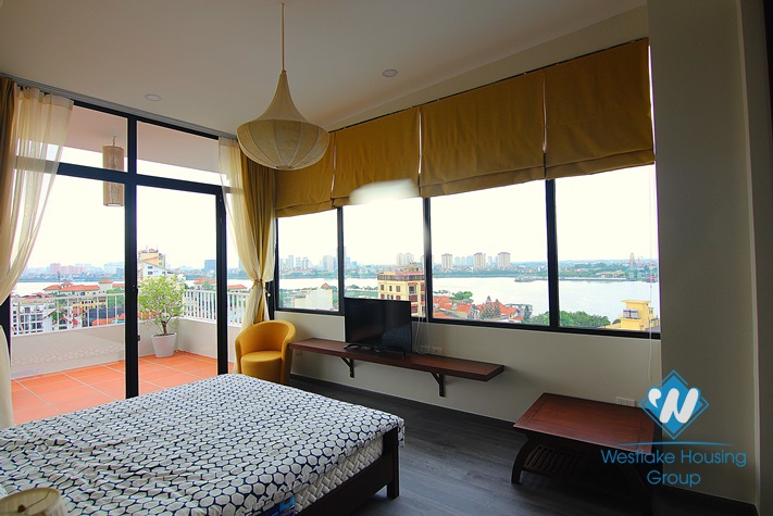 Bright and trendy 10-th floor apartment with westlake view in Tay Ho, Ha Noi