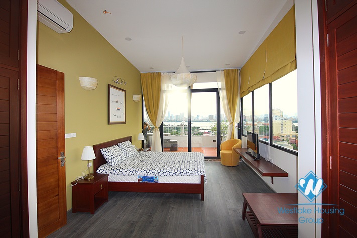 Bright and trendy 10-th floor apartment with westlake view in Tay Ho, Ha Noi