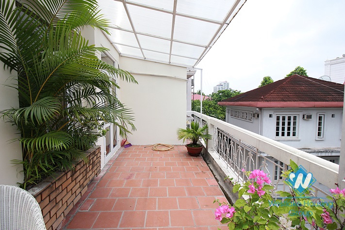 Apartment with large outside balcony for rent in Tay Ho street, Tay Ho, Hanoi