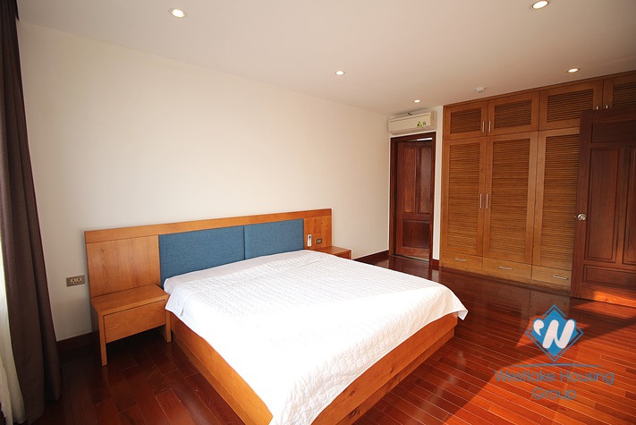 Splendid three bedroom apartment to rent in Tay Ho with balcony and views of Westlake