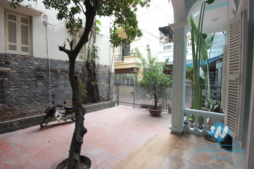Lovely house with large court yard to rent in To Ngoc Van, Tay Ho