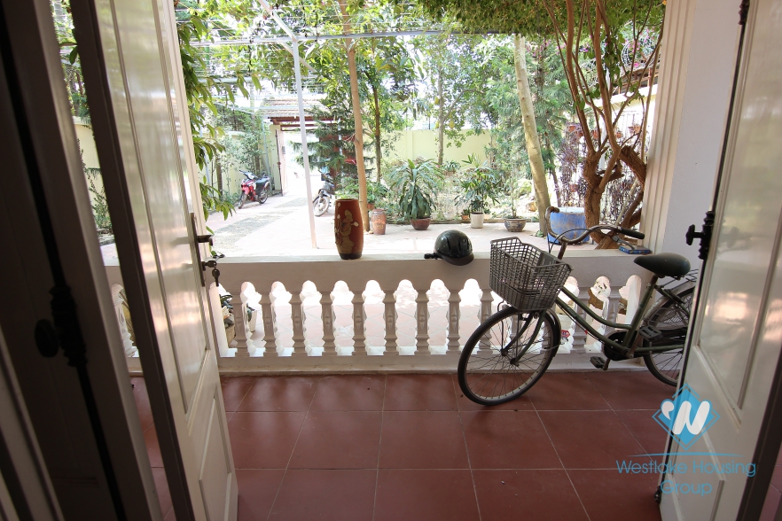Large garden house available for rent on Au Co street, Tay Ho, Hanoi- unfurnsihed.