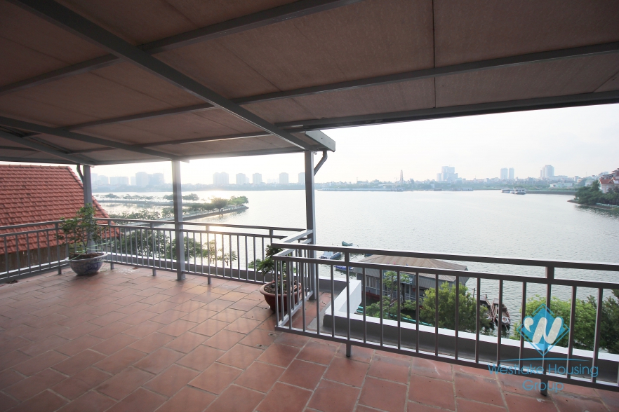 Most beautifully situated lakeside mansion for rent in Tay Ho