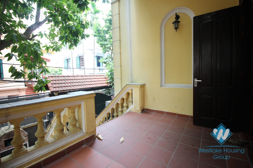 Spacious villa rental with big yard and balcony in the heart of Tay Ho, Ha Noi