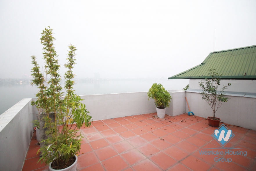 Lake view and unfurniture house for rent in Tay Ho area