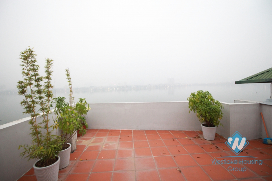 Lake view and unfurniture house for rent in Tay Ho area