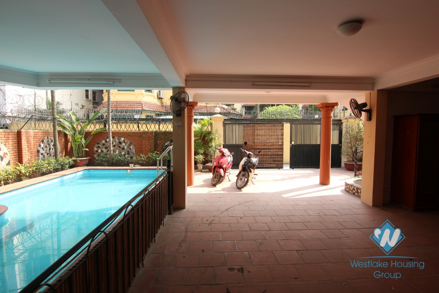 Swiming pool yard villa for rent on To Ngoc Van, Tay Ho, Hanoi