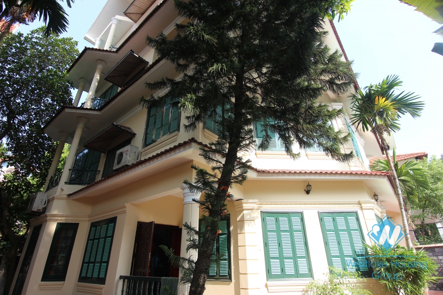 French style, unfurnished house for rent in To Ngoc Van, Tay Ho, Ha noi